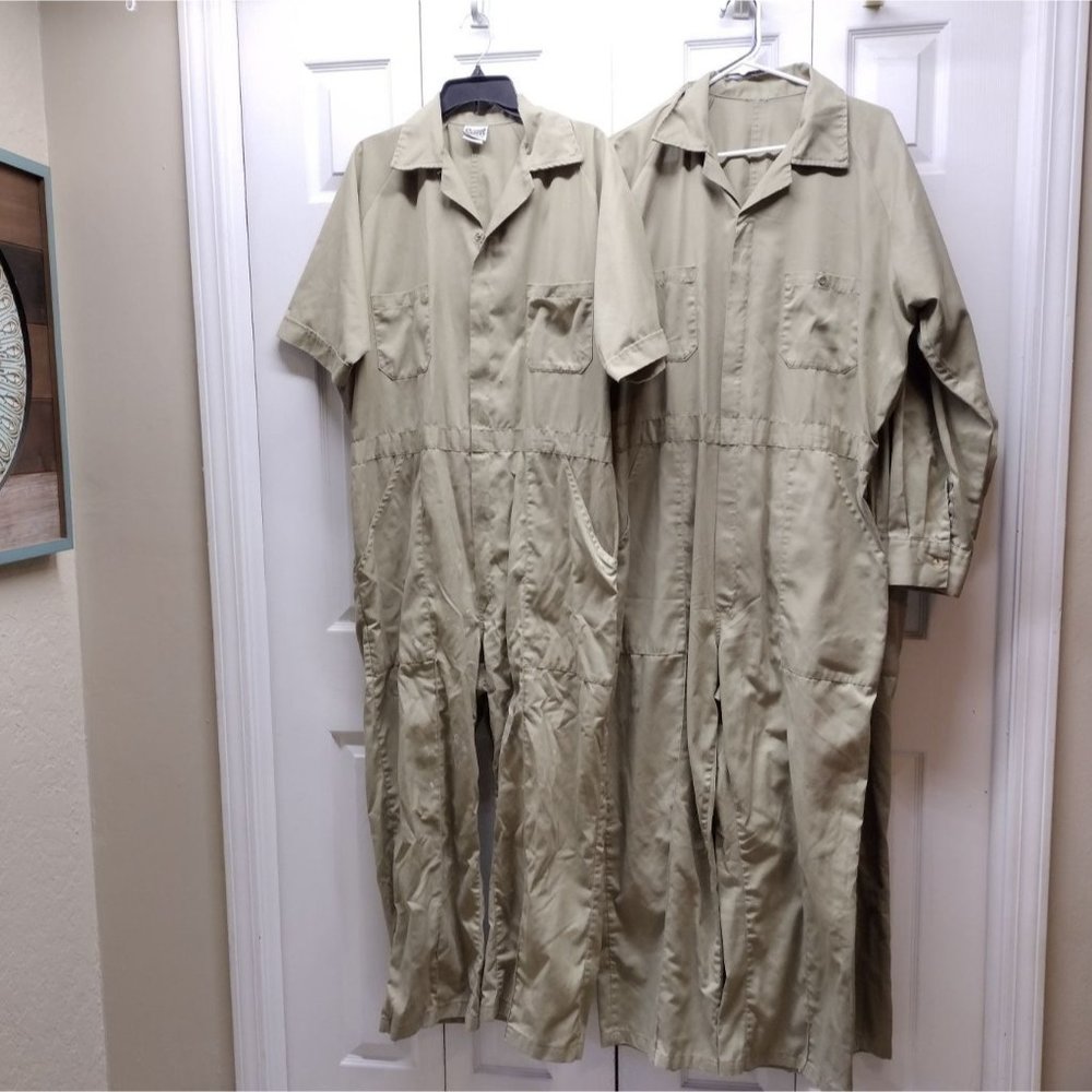 Coveralls Jumpsuit Men's Size 46 🔥 Tan Short Sleeve